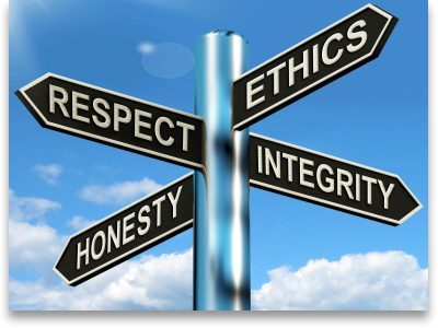 respect, integrity, honesty, ethics